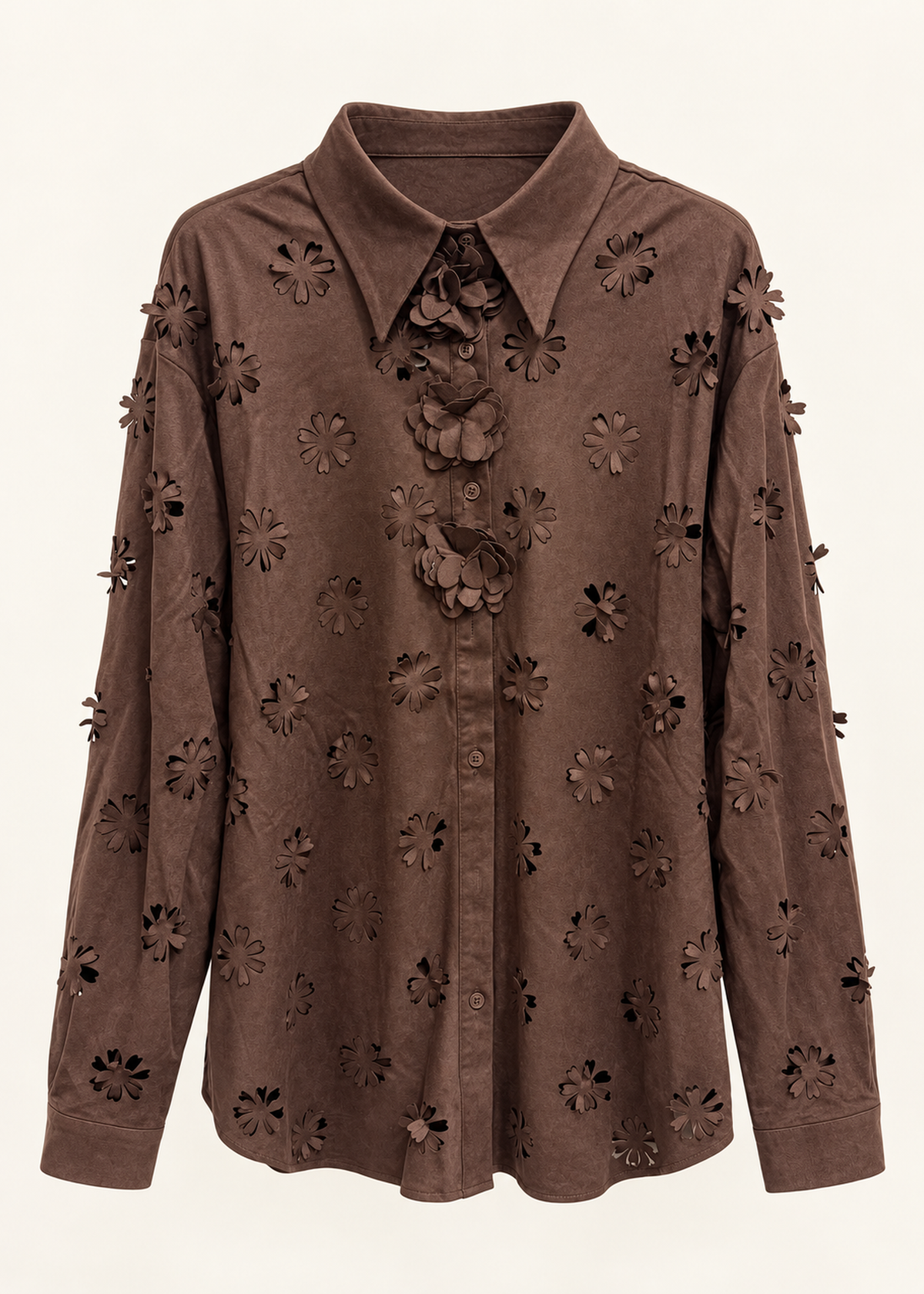 Camisa efecto ante troquelada