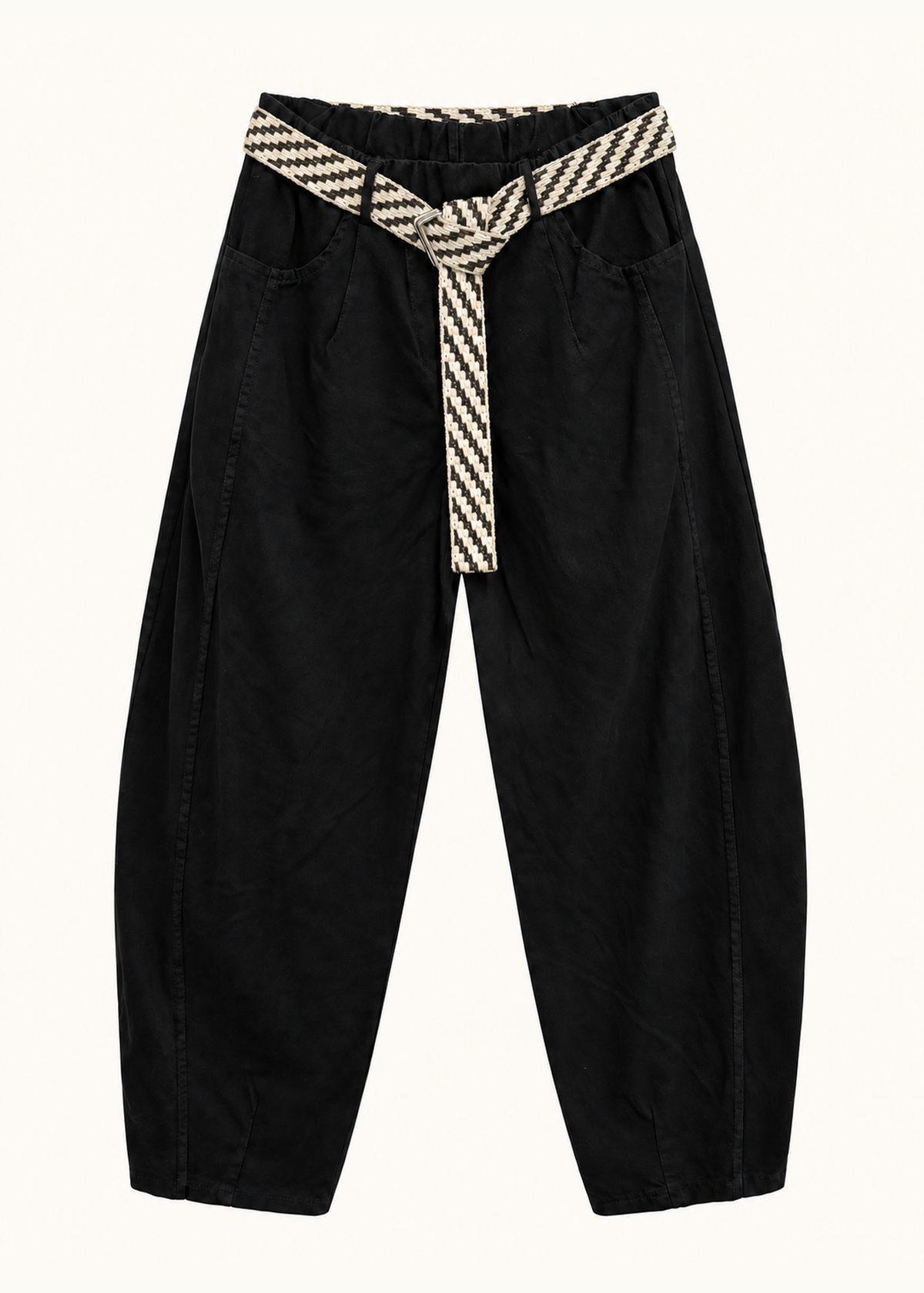 Wide twill trousers