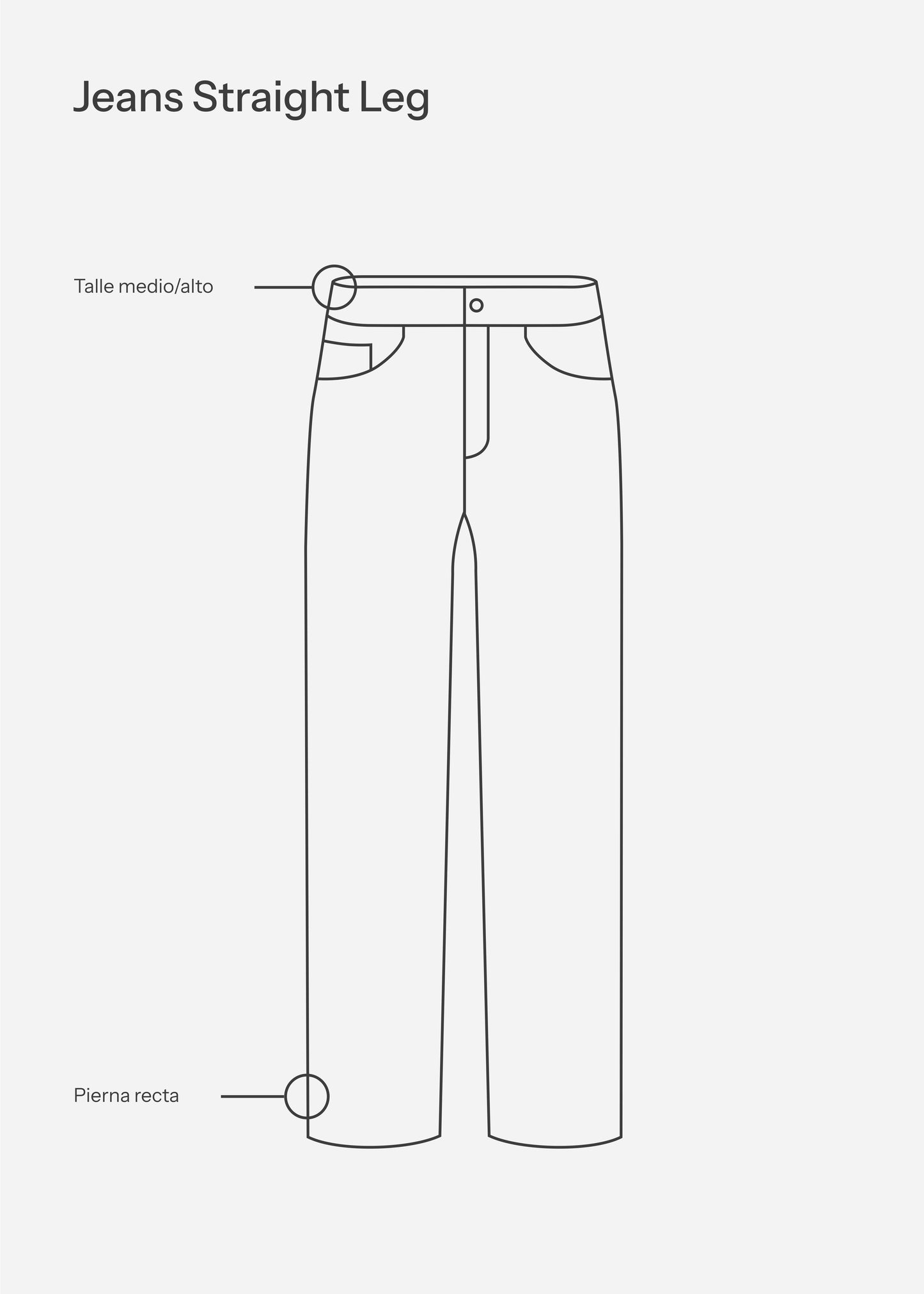 Jeans straight bajos sin costura