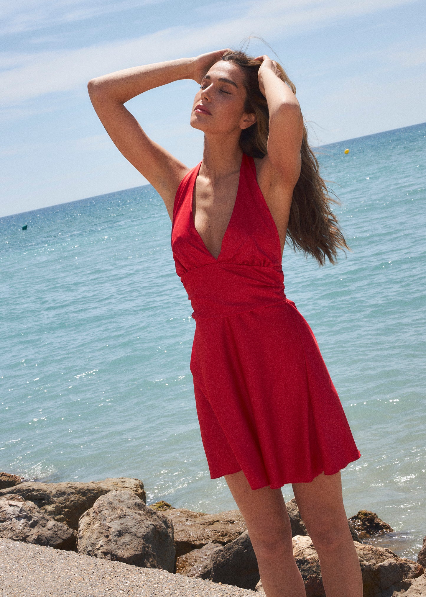 Short satin dress