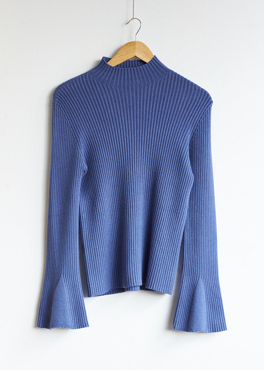 Flared sleeve sweater