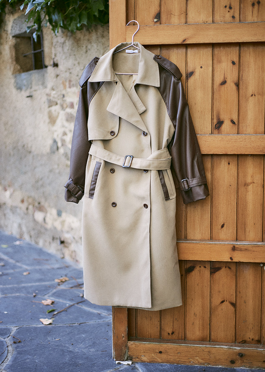Two-tone trench coat