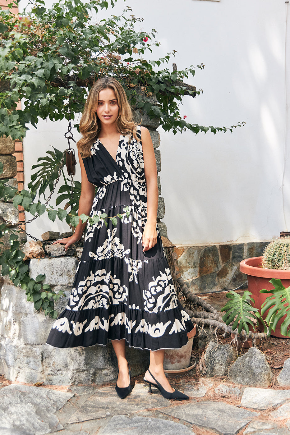Long printed dress