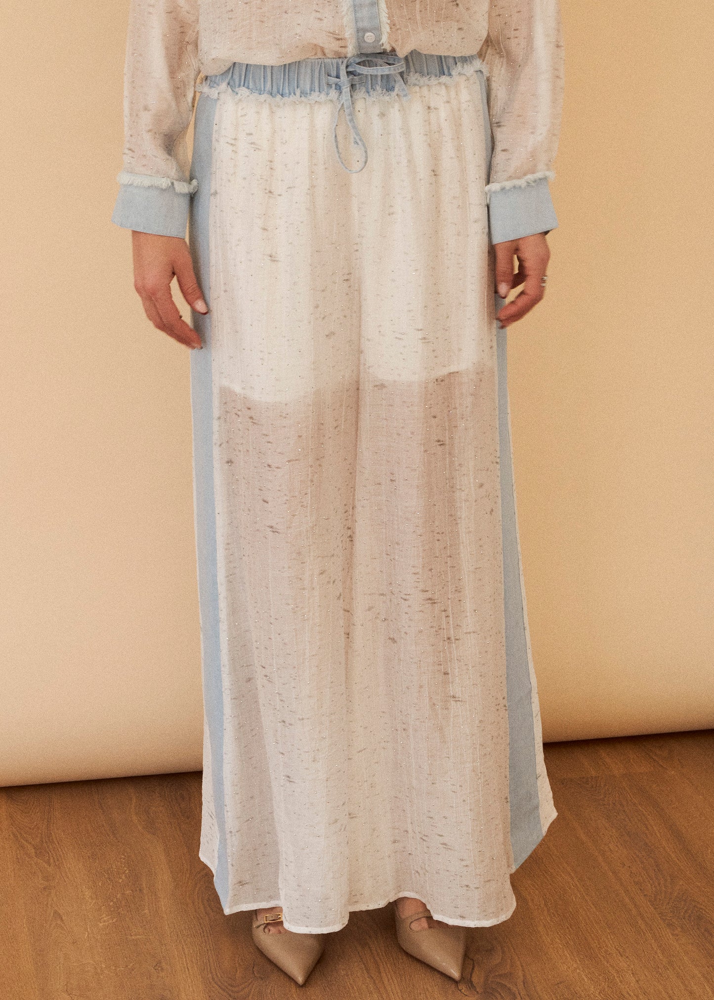 Pantalones tencel brillantes