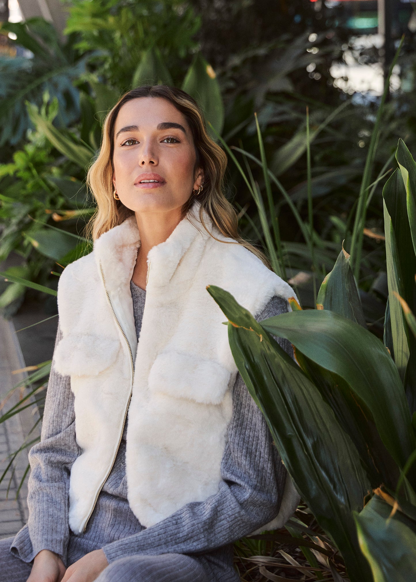 Faux fur vest