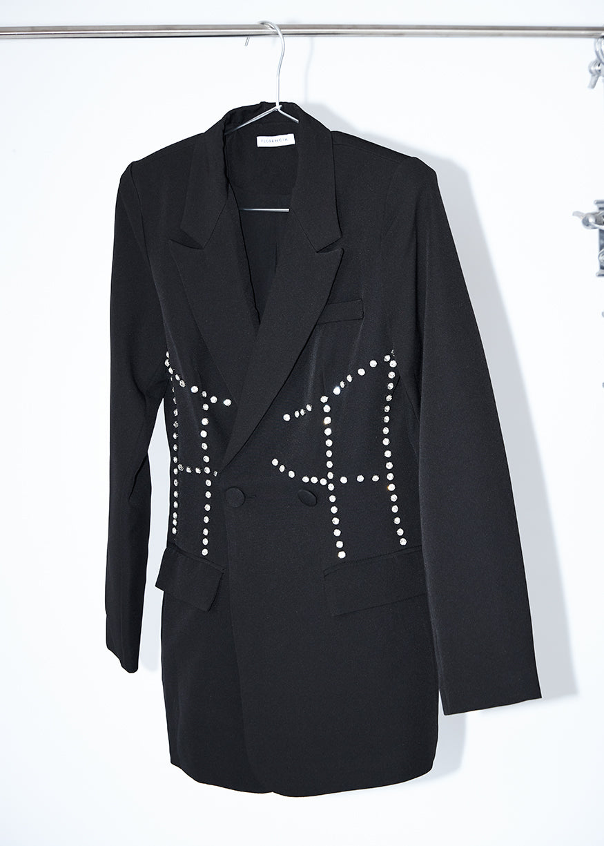 Blazer larga brillos