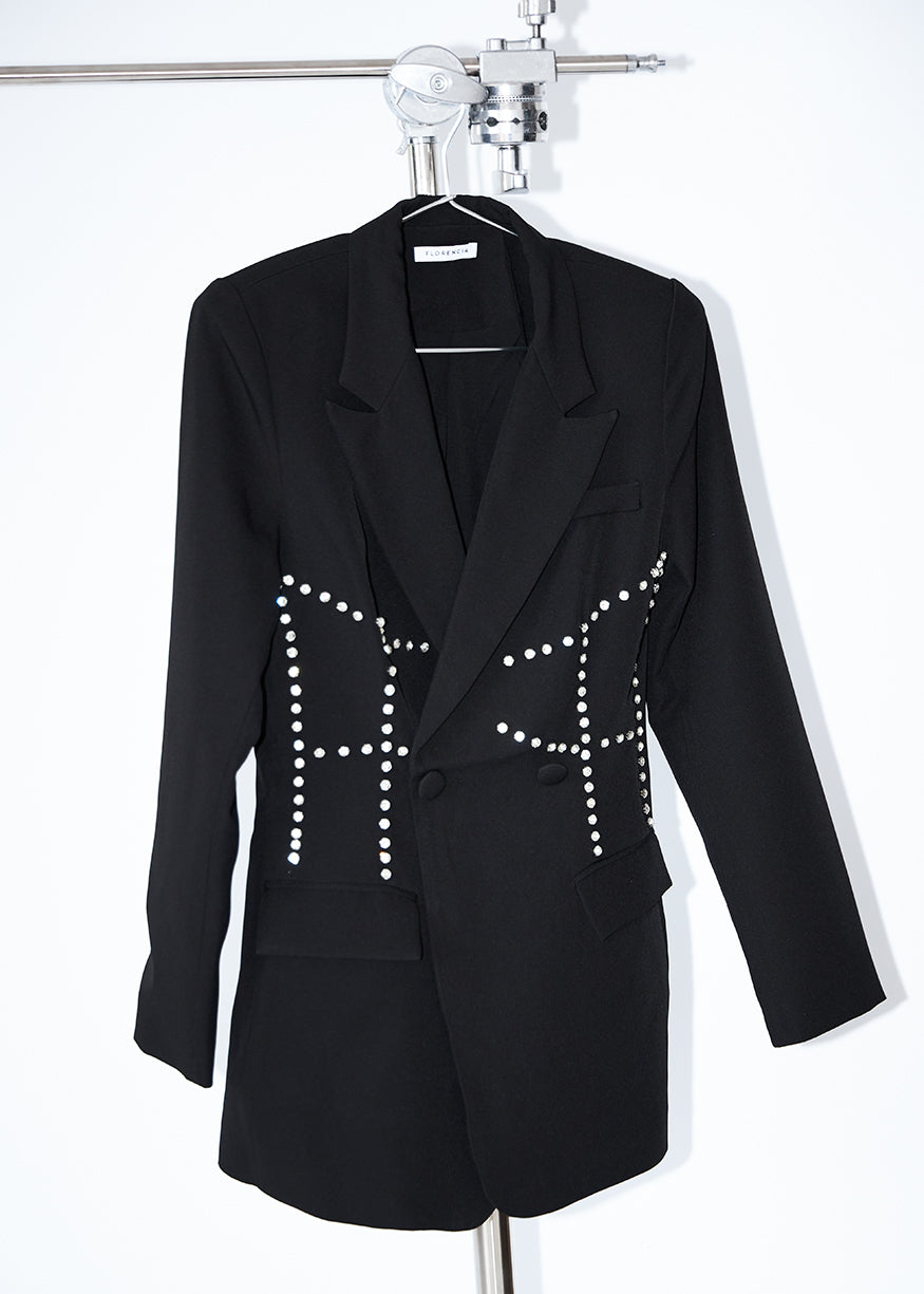 Blazer larga brillos