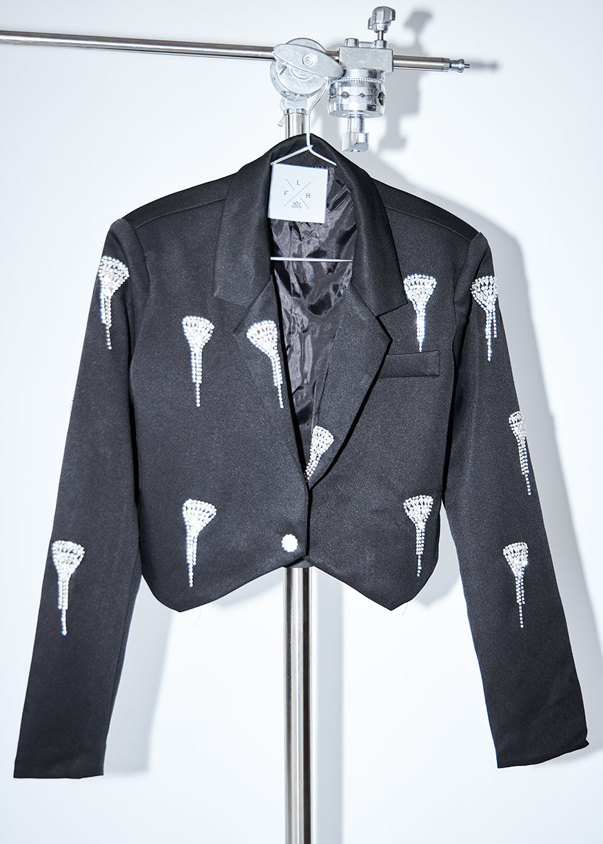 Blazer corta brillos