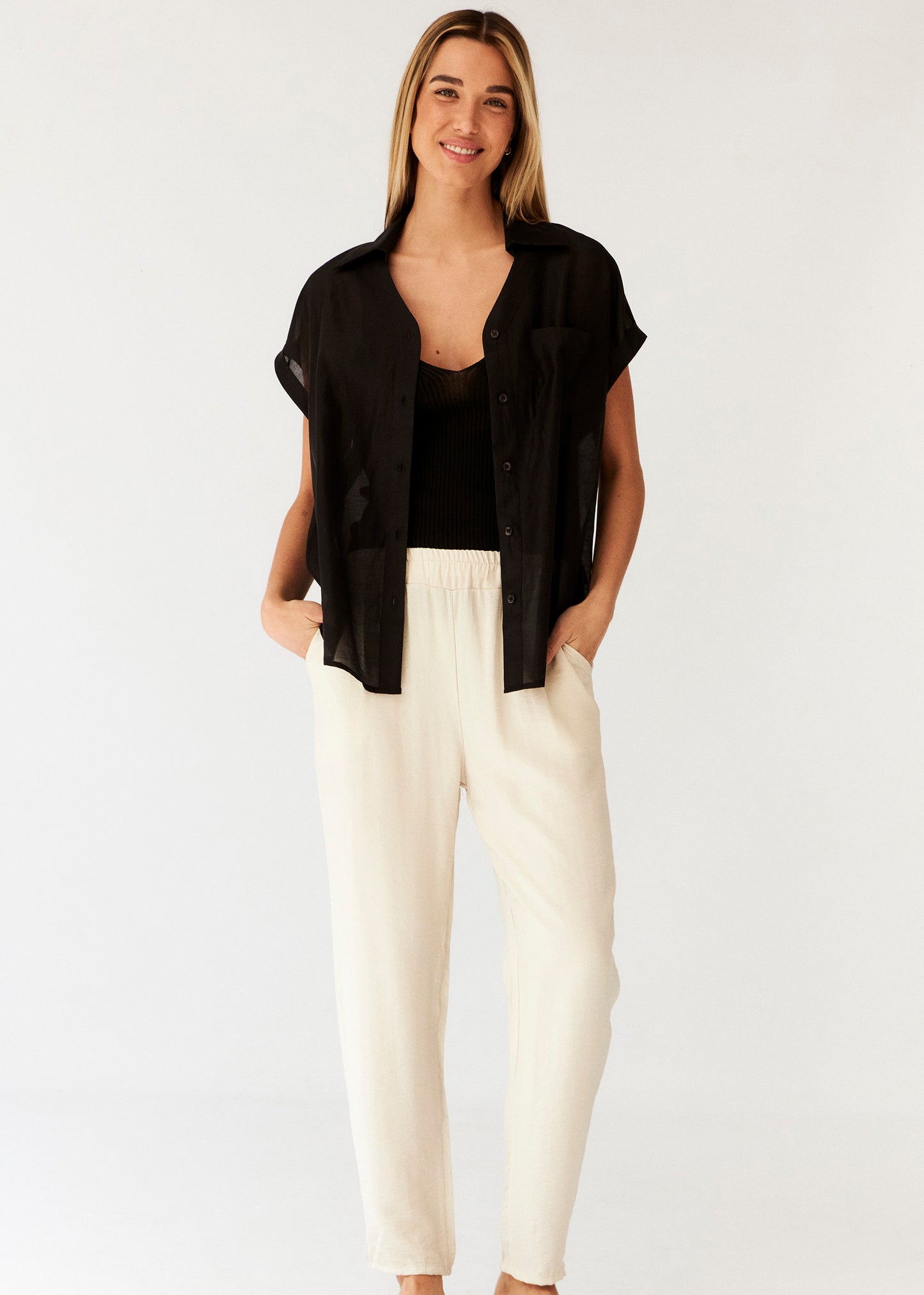 Organza shirt with pocket