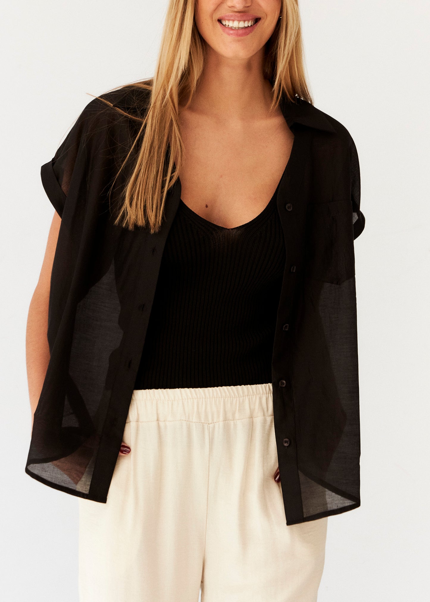 Organza shirt with pocket