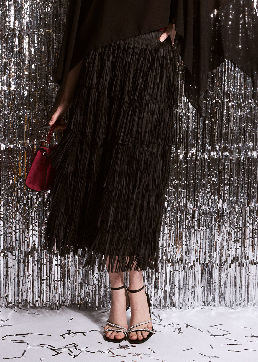 Fringed skirt