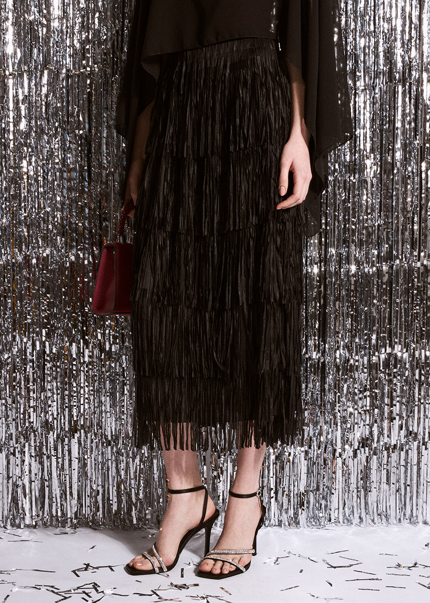 Fringed skirt