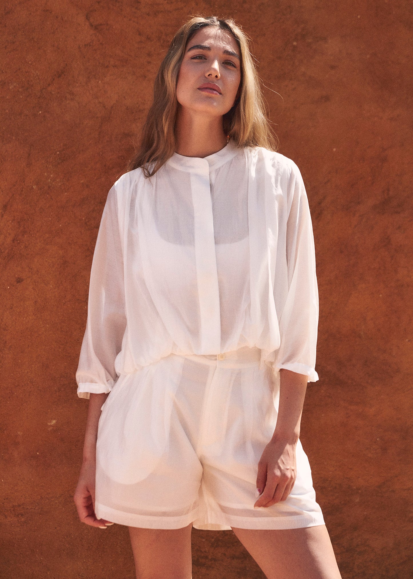 Blusa organza abullonada