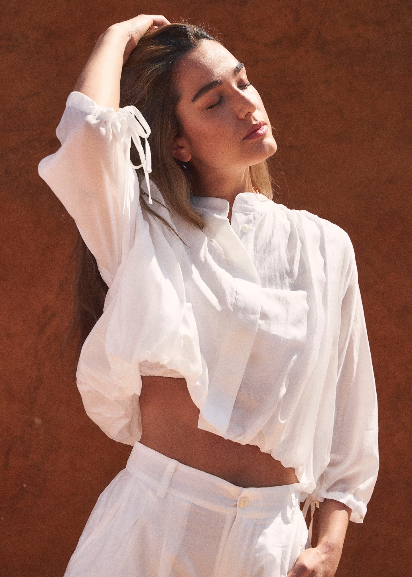 Blusa organza abullonada