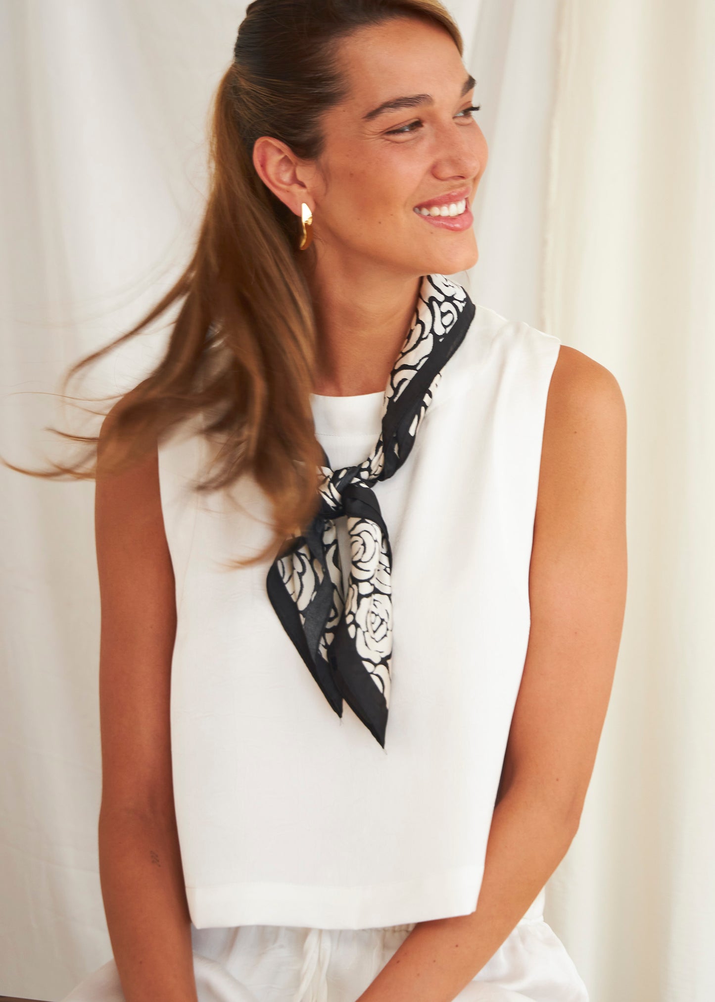 Plain satin scarf