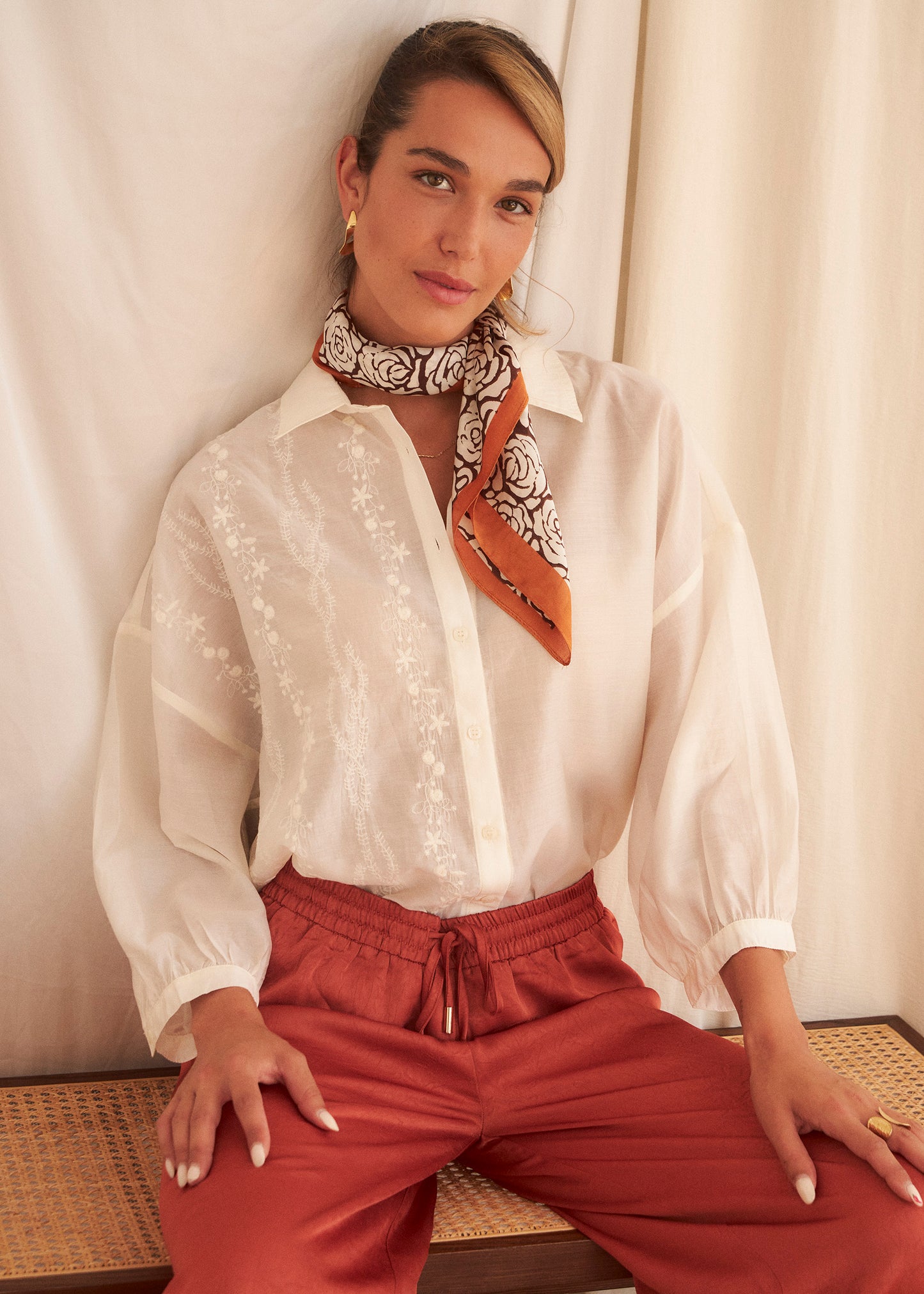 Plain satin scarf