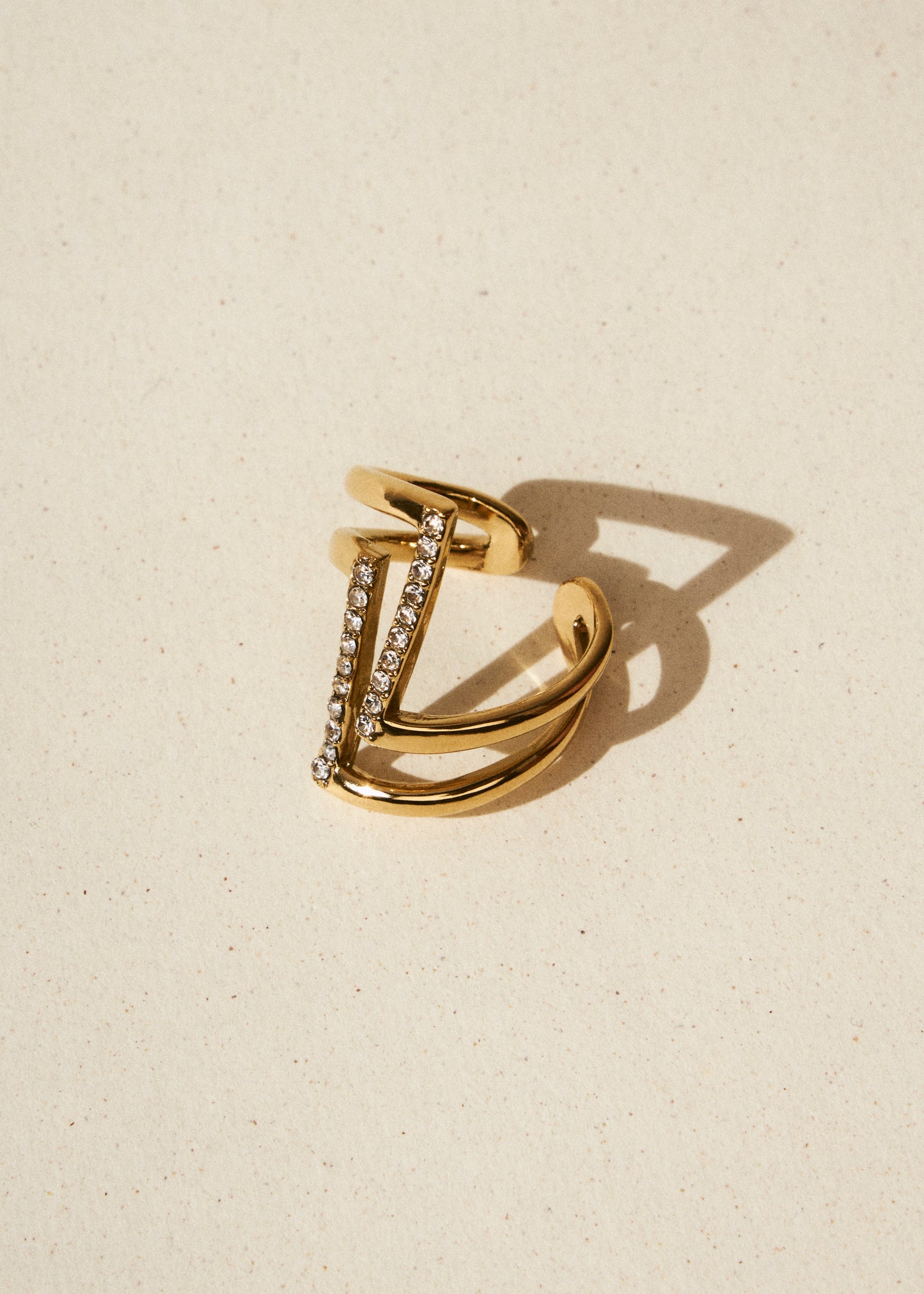 Anillo zig zag brillos