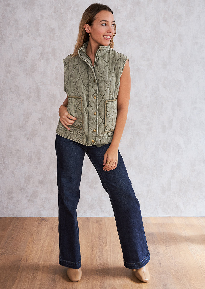 Chaleco denim acolchado