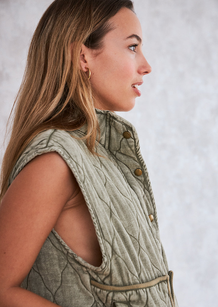 Chaleco denim acolchado
