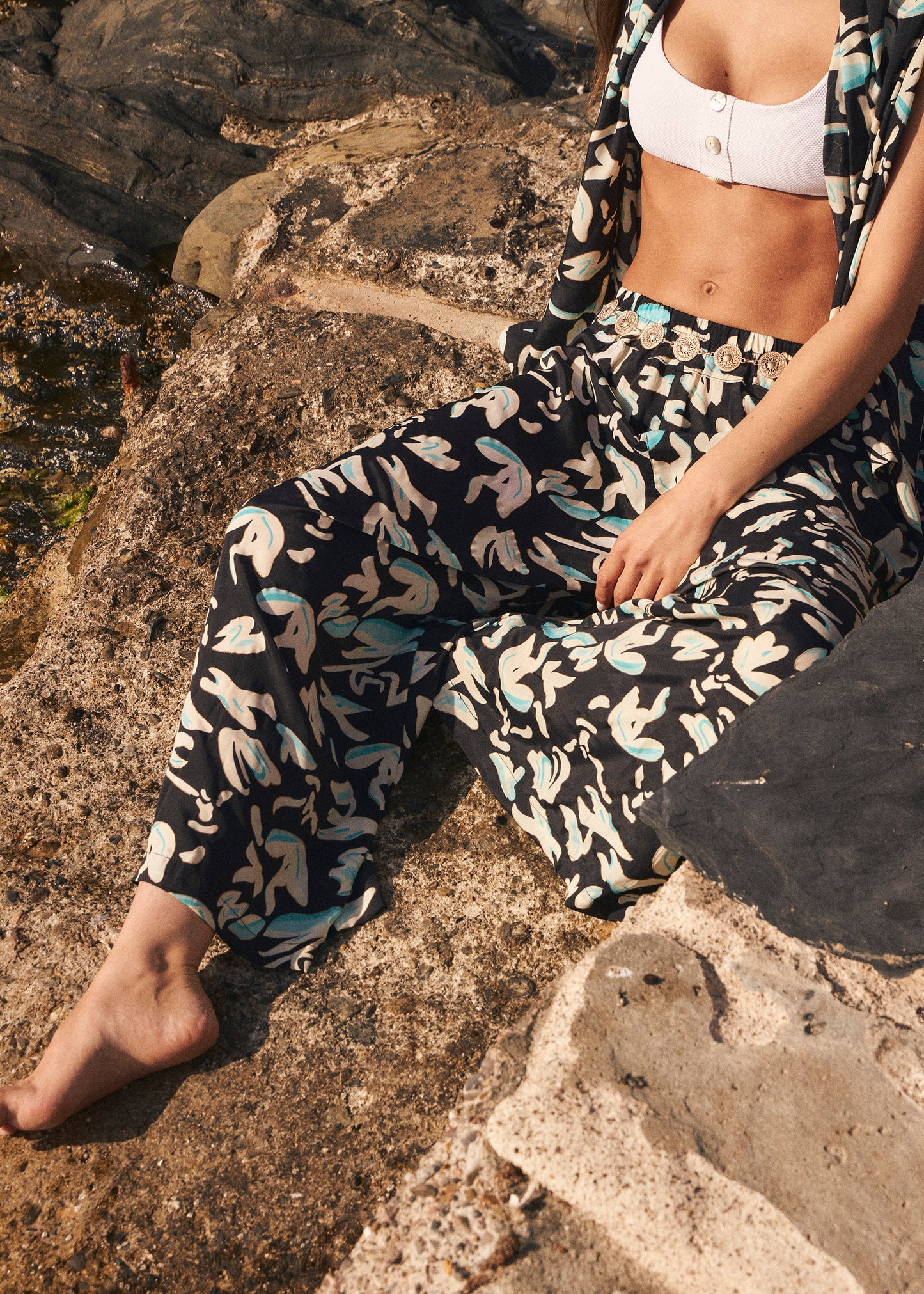 Printed fluid pants