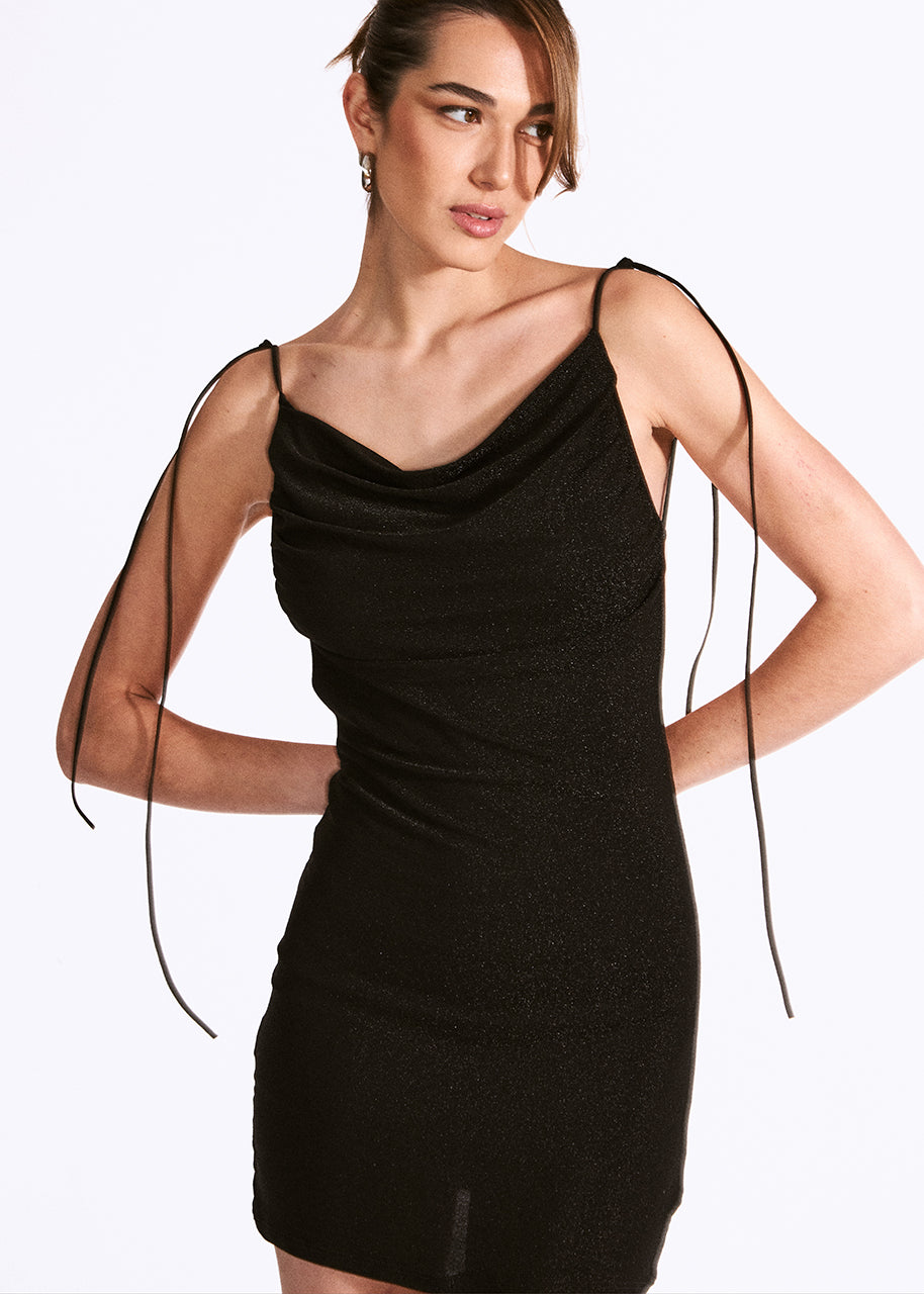 Lurex dress with straps