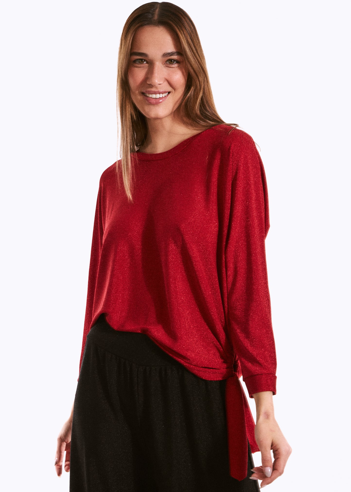 Lurex T-shirt with knot detail