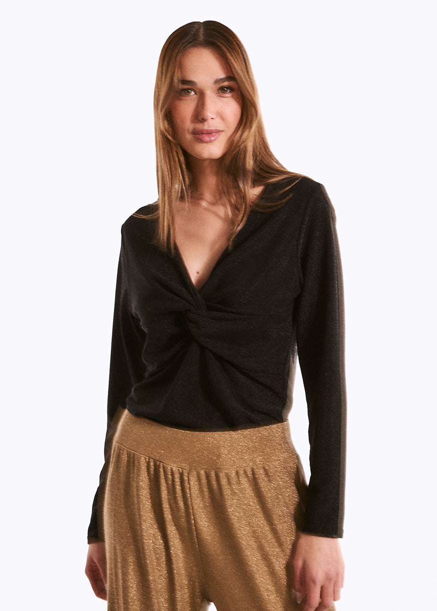 Crossover lurex T-shirt