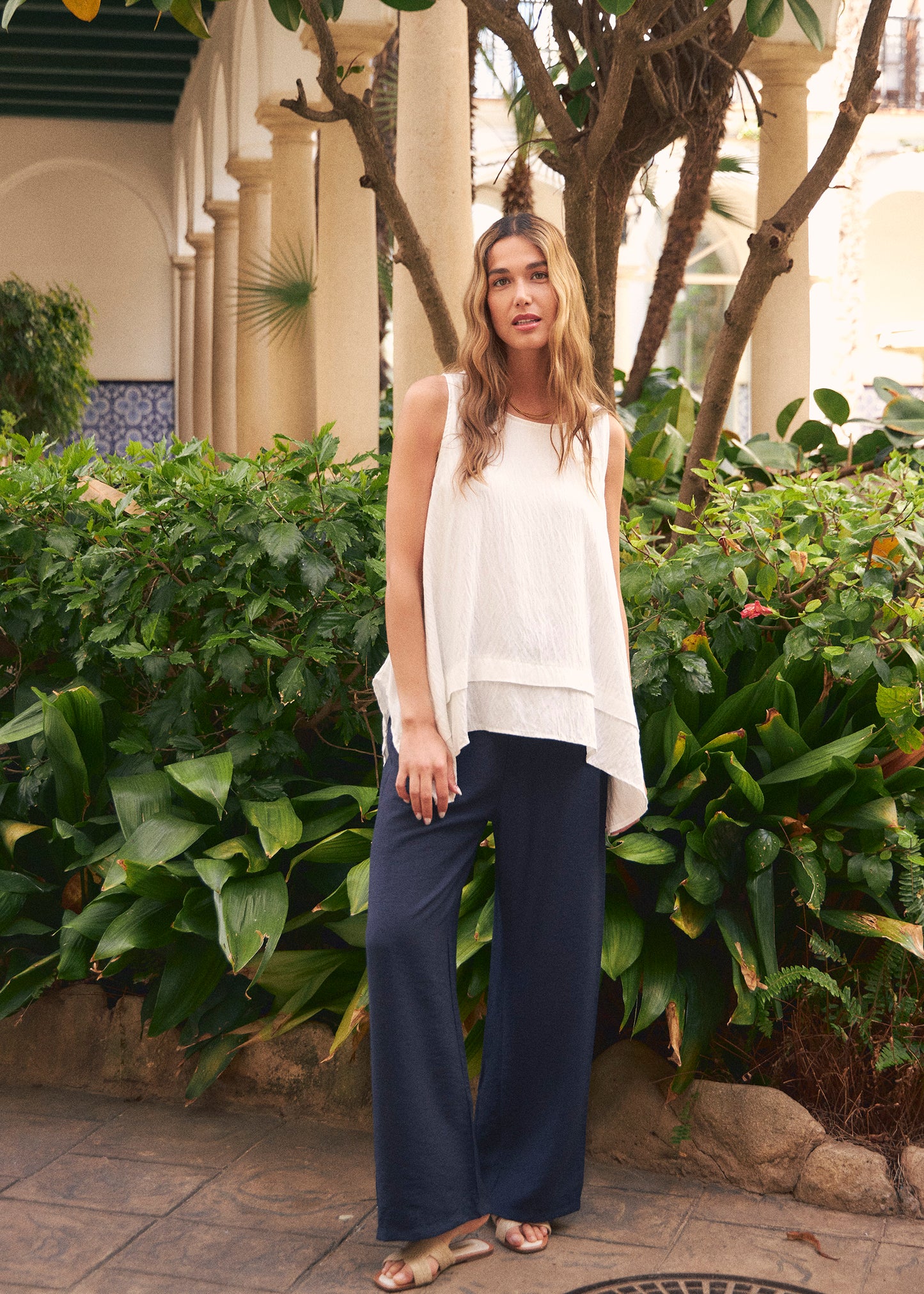 Bow palazzo pants