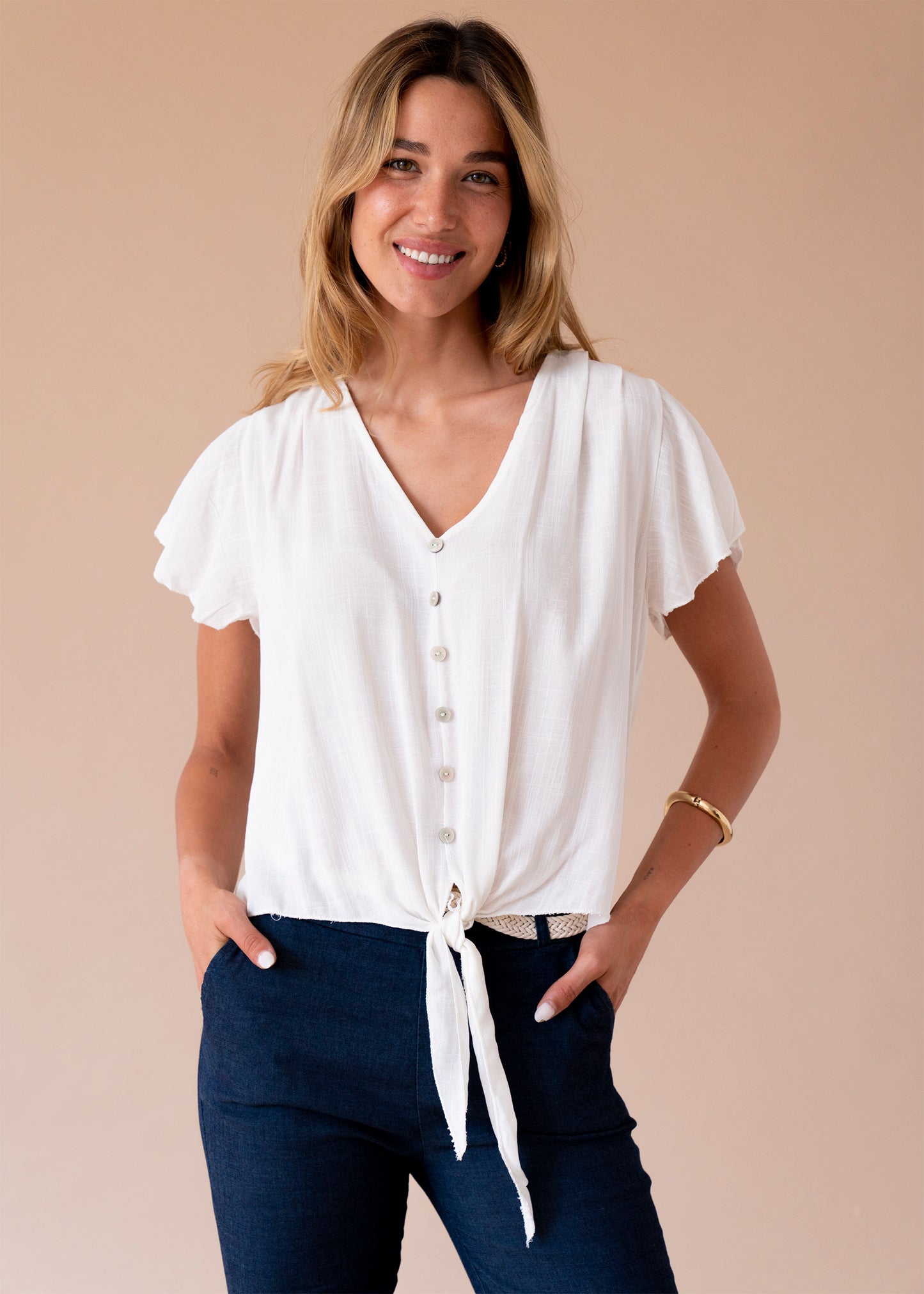 Blusa textura nudo