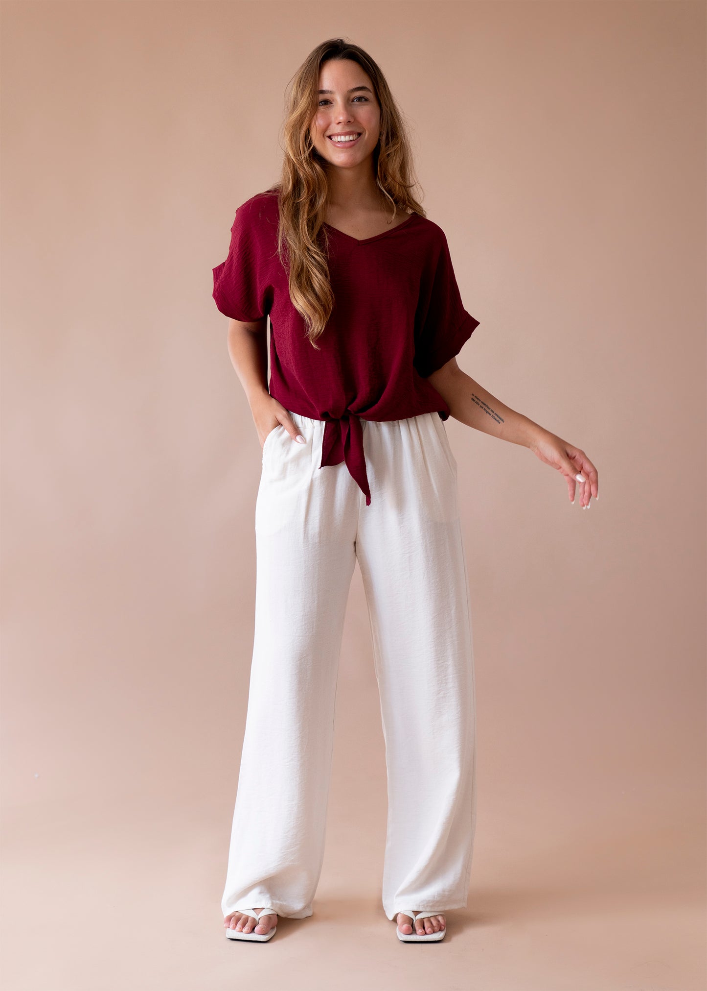 Blusa fluida nudo
