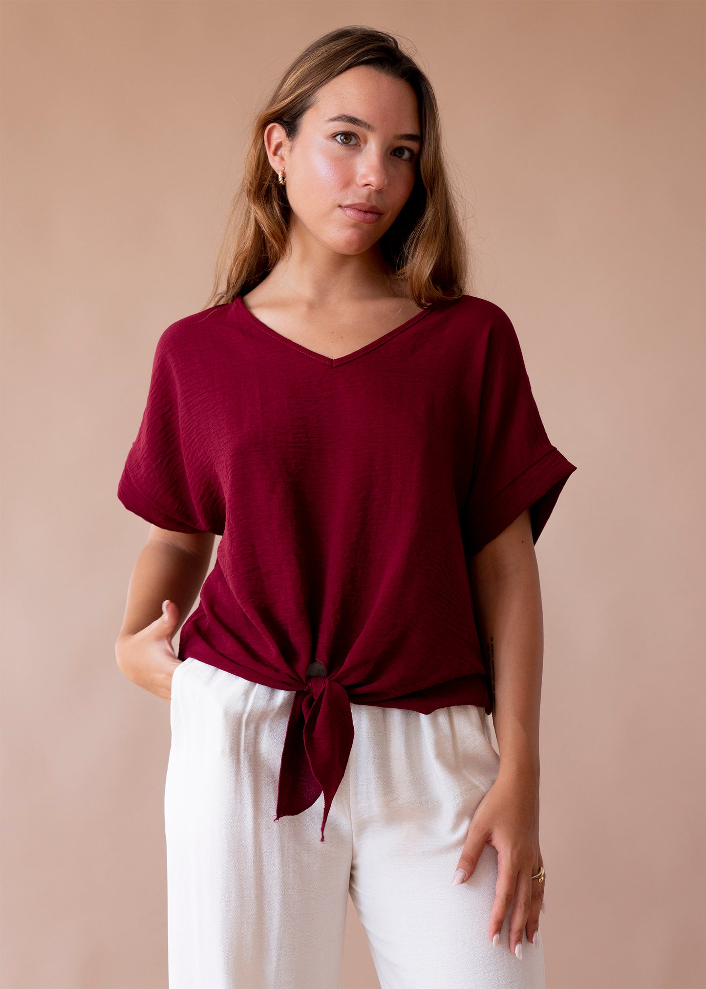 Blusa fluida nudo