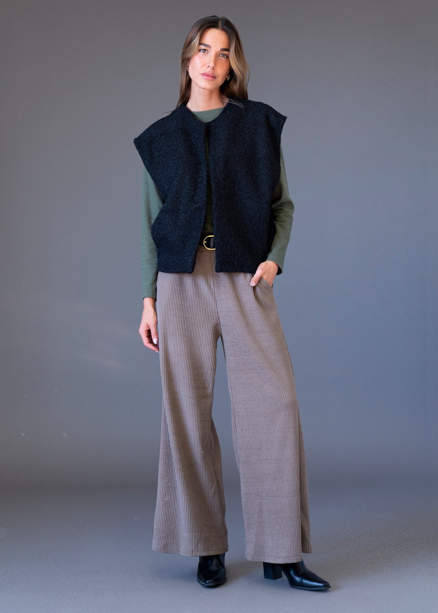 Pantalones pana palazzo