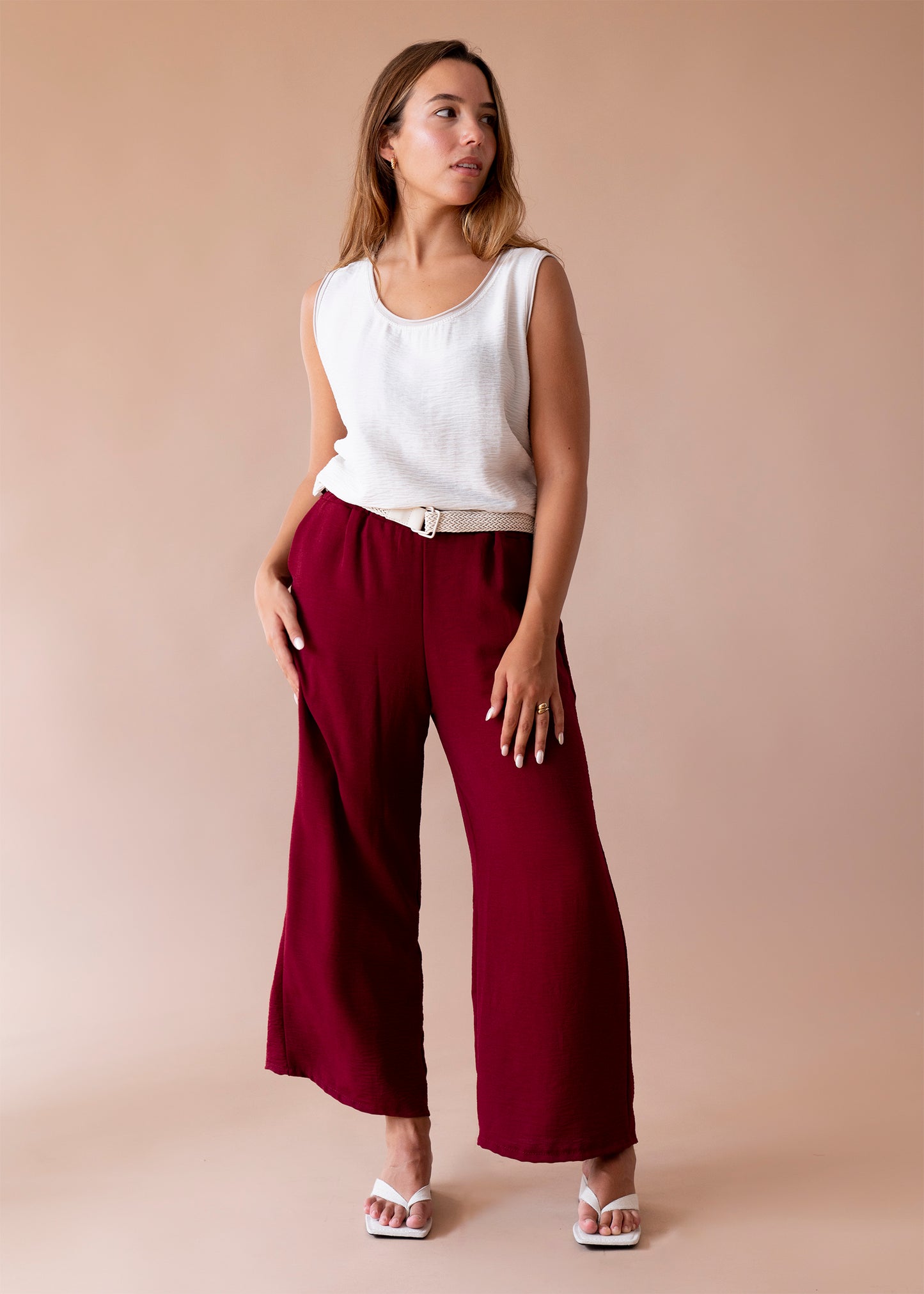 Top bitextura cuello redondo