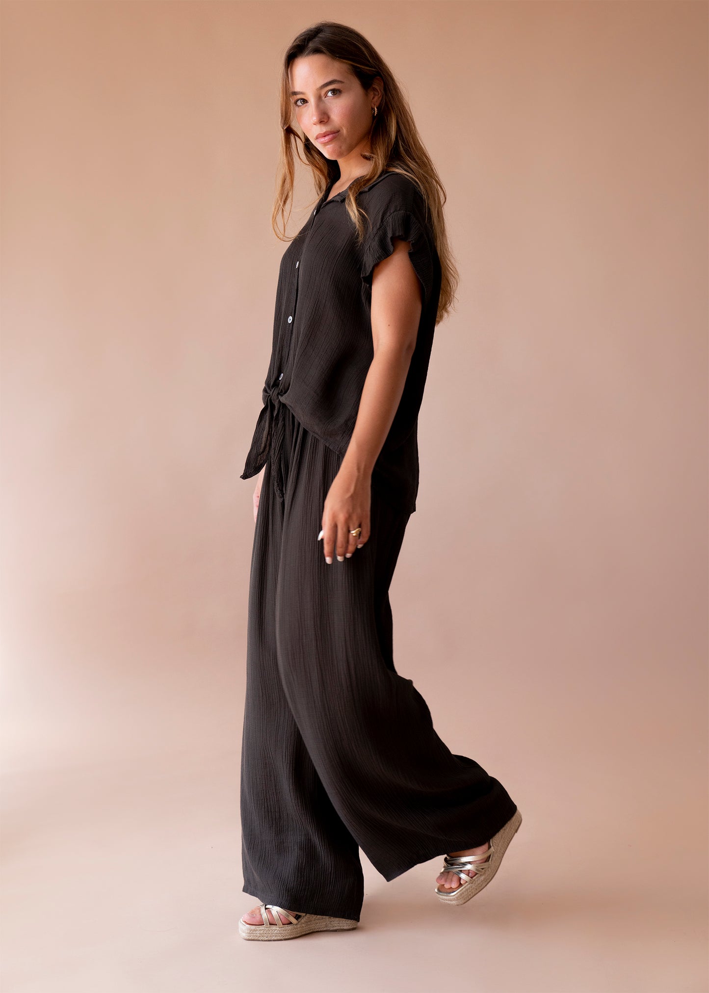 Pantalones bambula palazzo