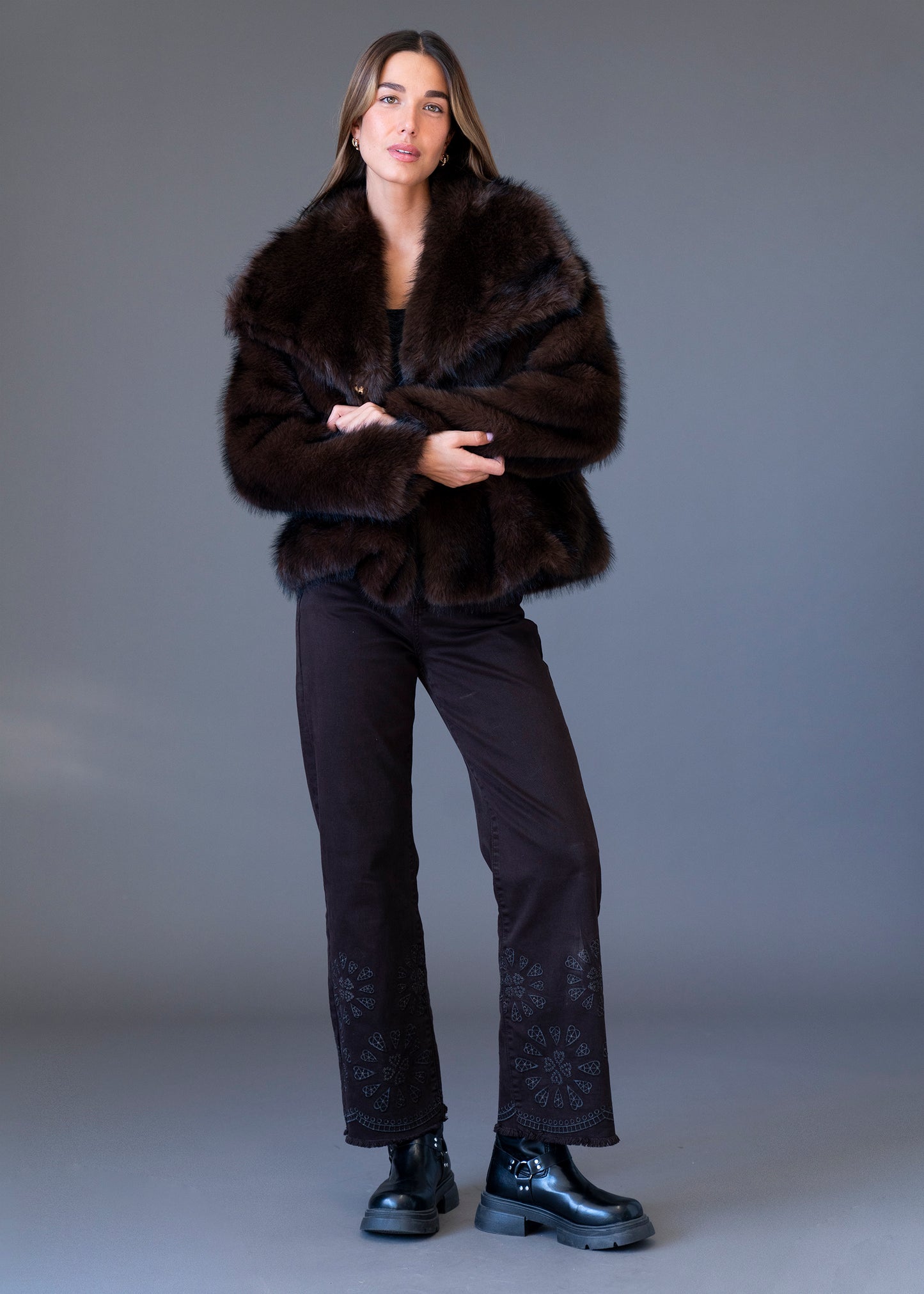 Chaqueta efecto pelo
