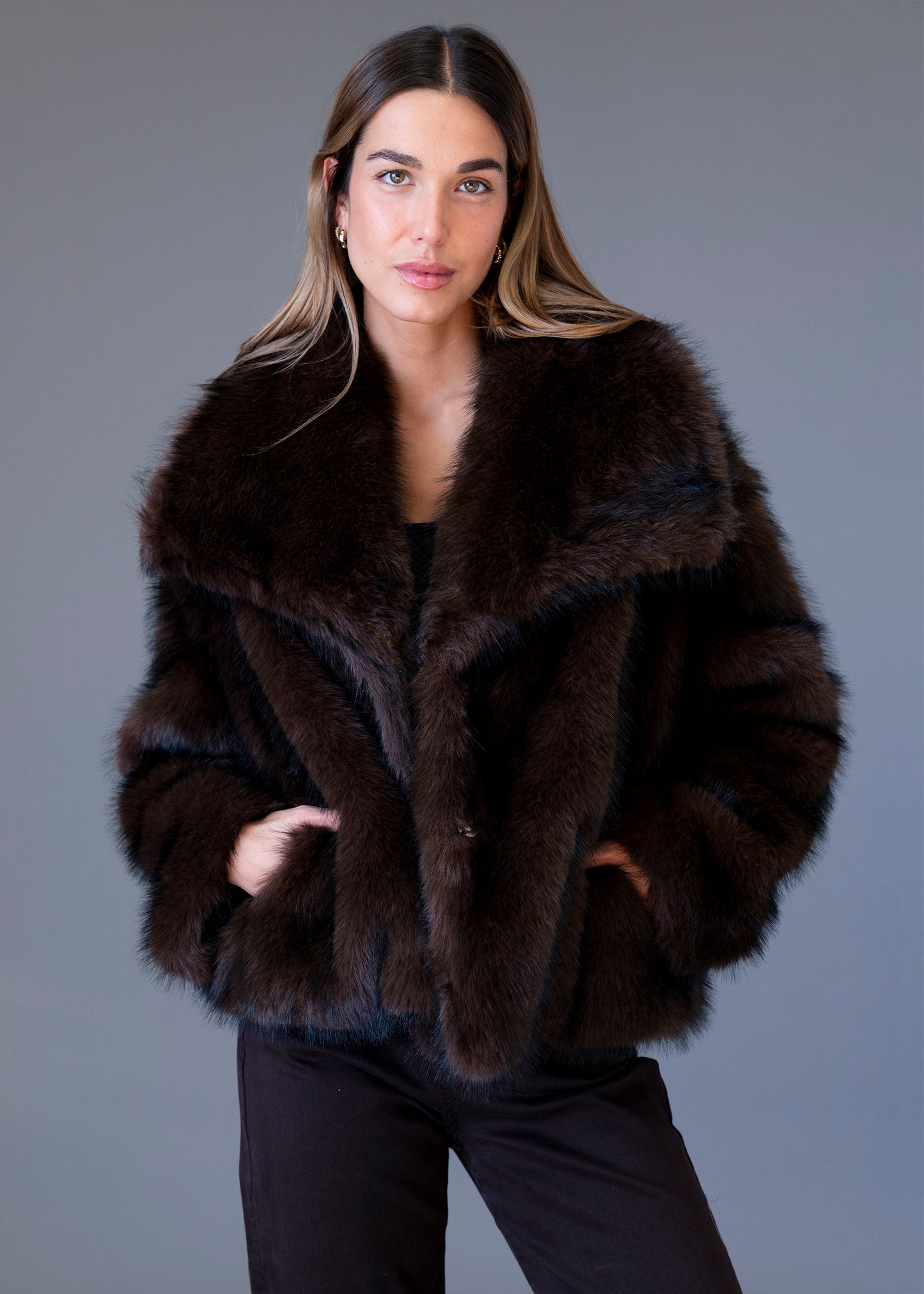 Chaqueta efecto pelo