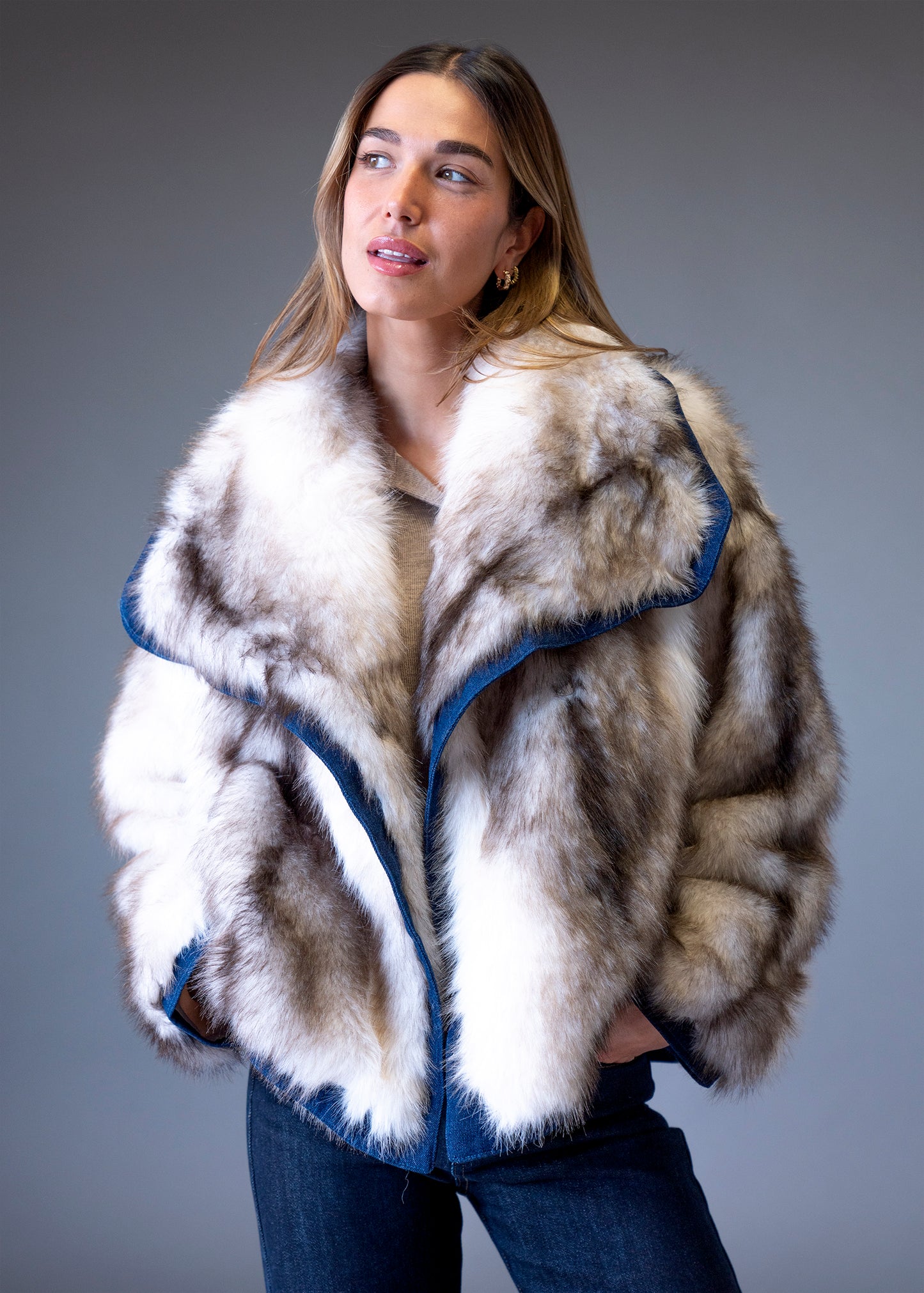 Chaqueta efecto pelo