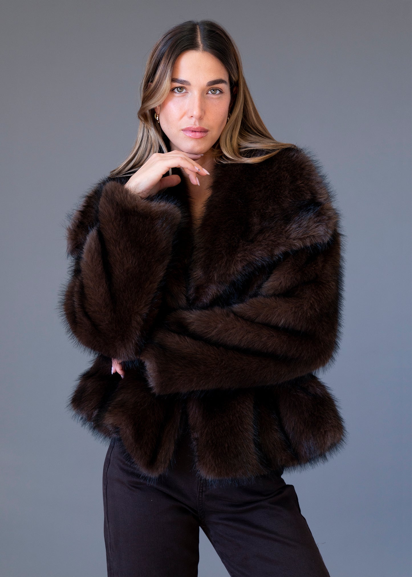 Chaqueta efecto pelo