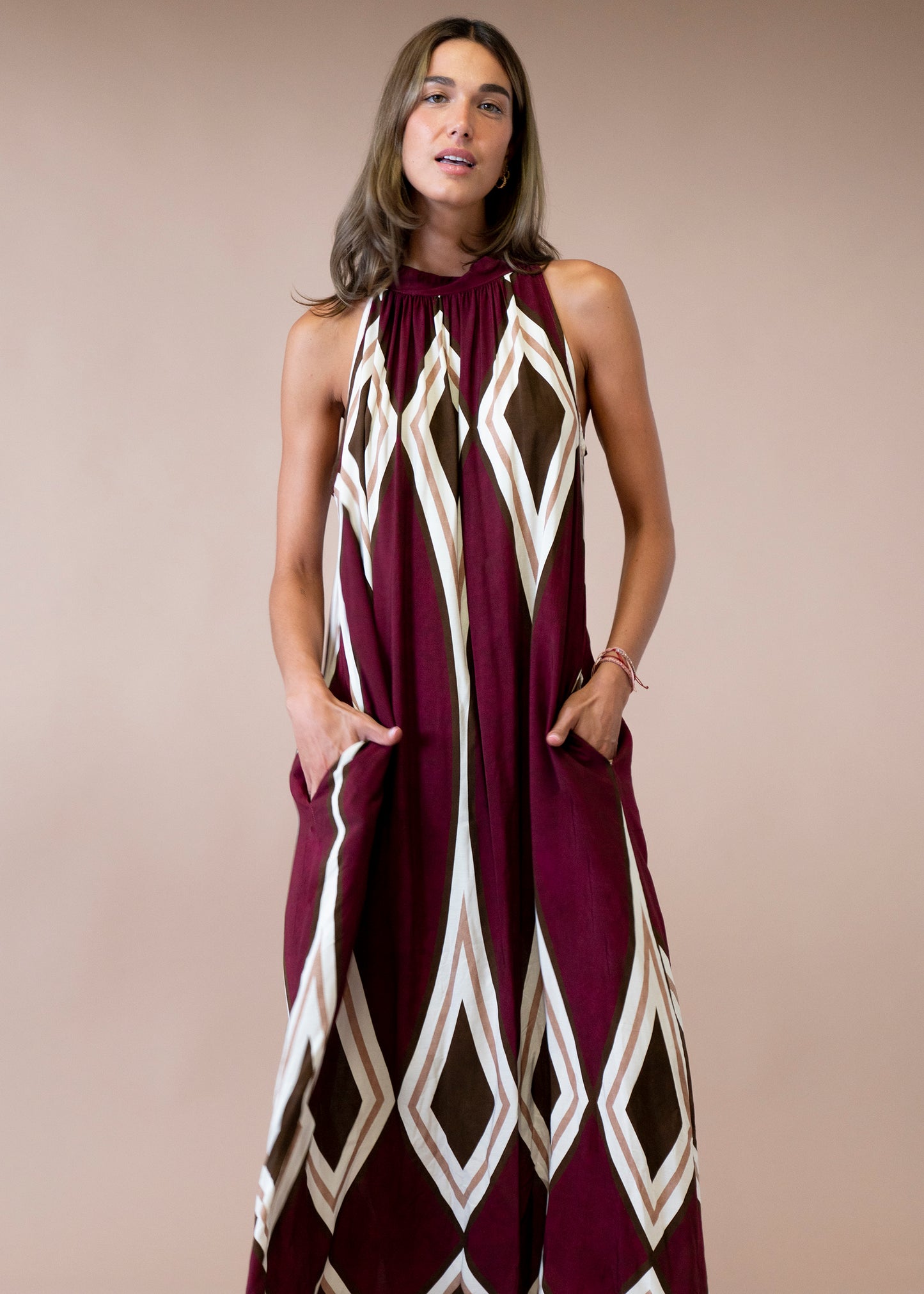 Vestido estampado halter