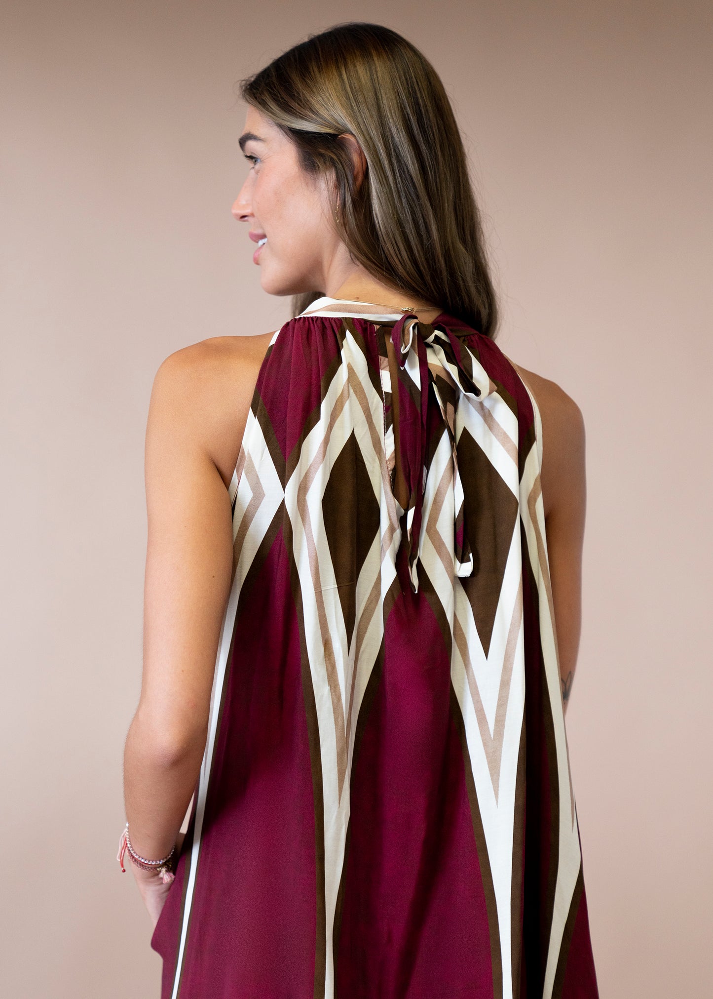 Vestido estampado halter