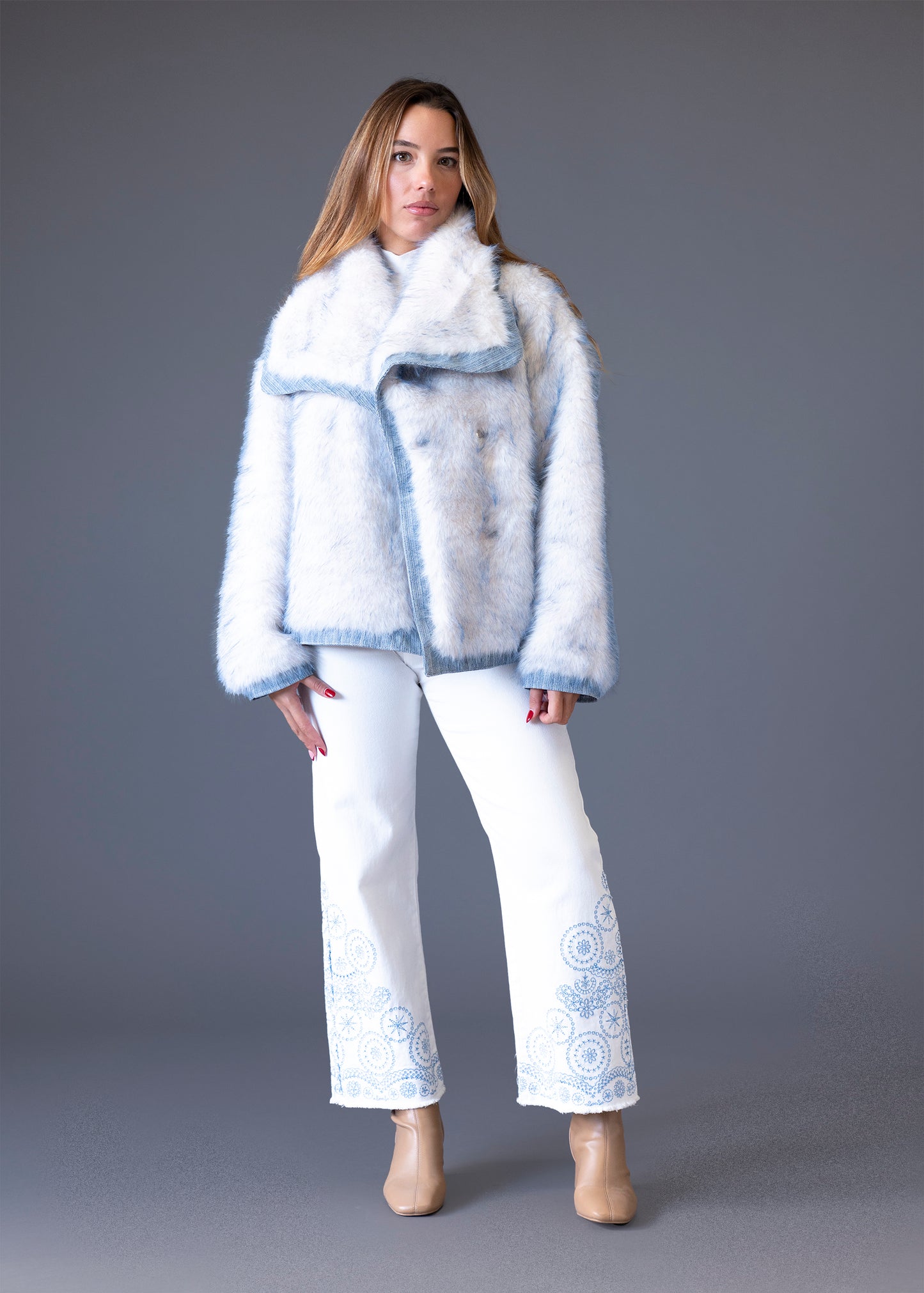 Chaqueta efecto pelo