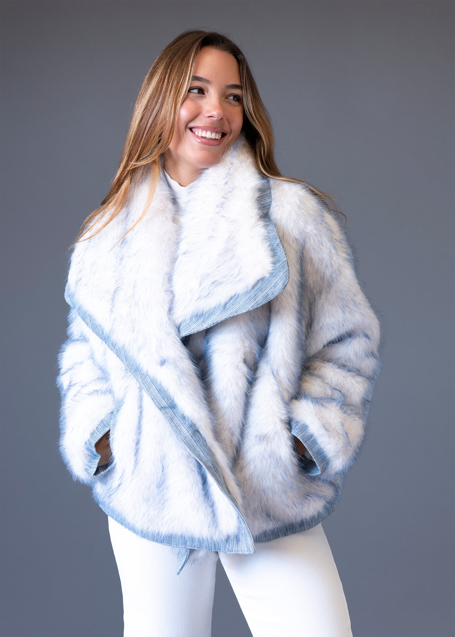 Chaqueta efecto pelo
