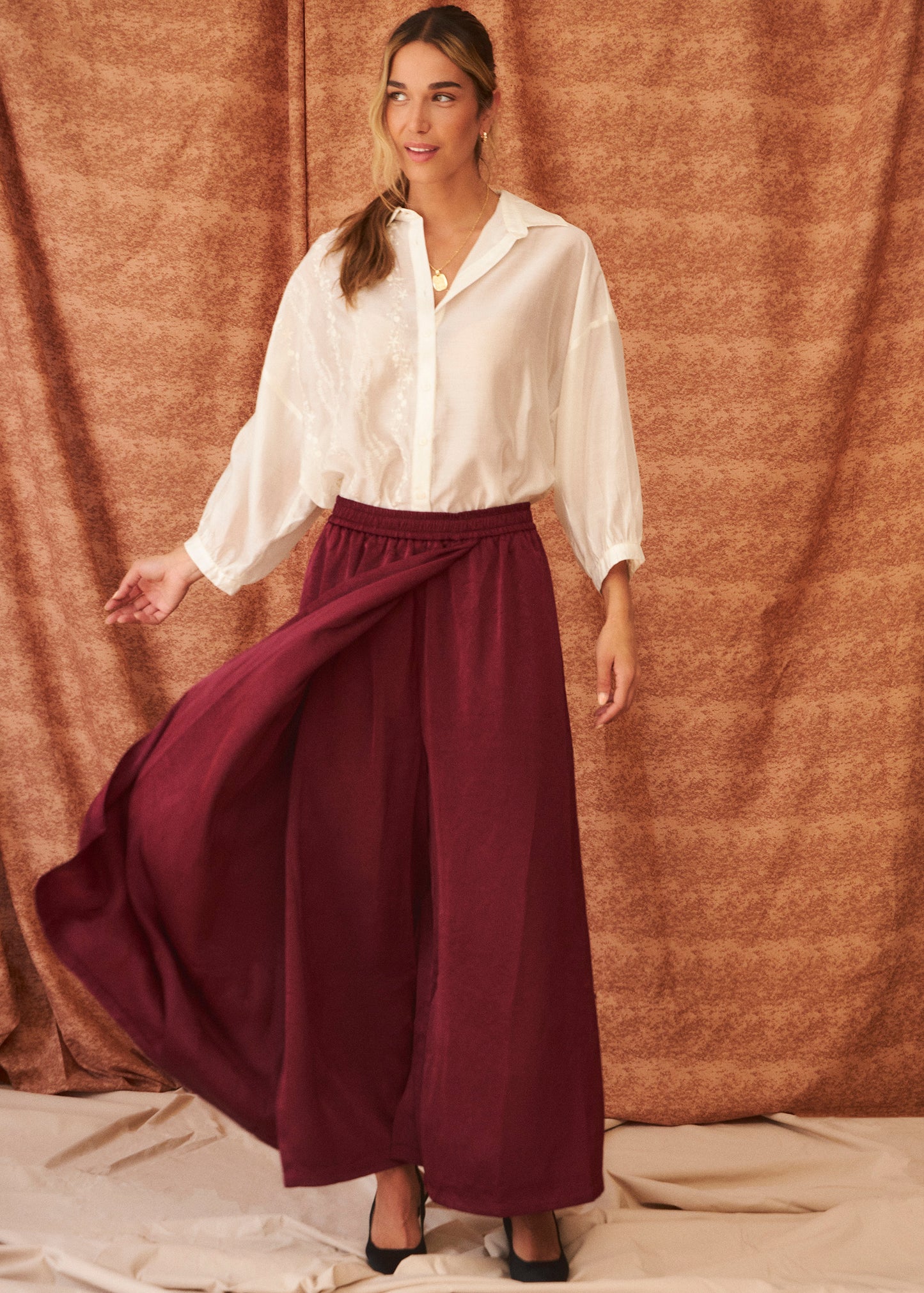 Falda pantalón raso