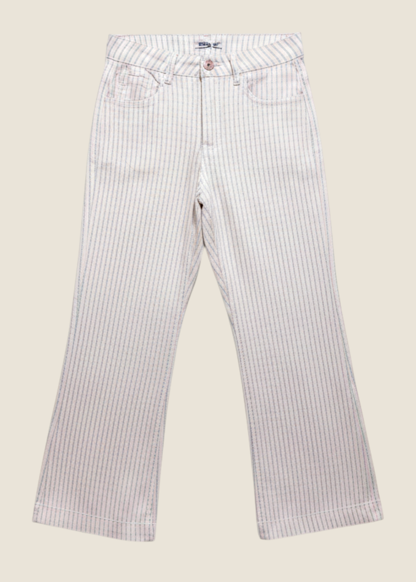 Jeans rayas bordado