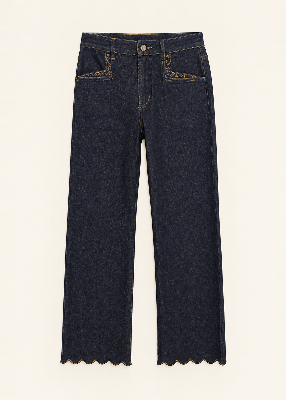 Jeans bolsillos bordados