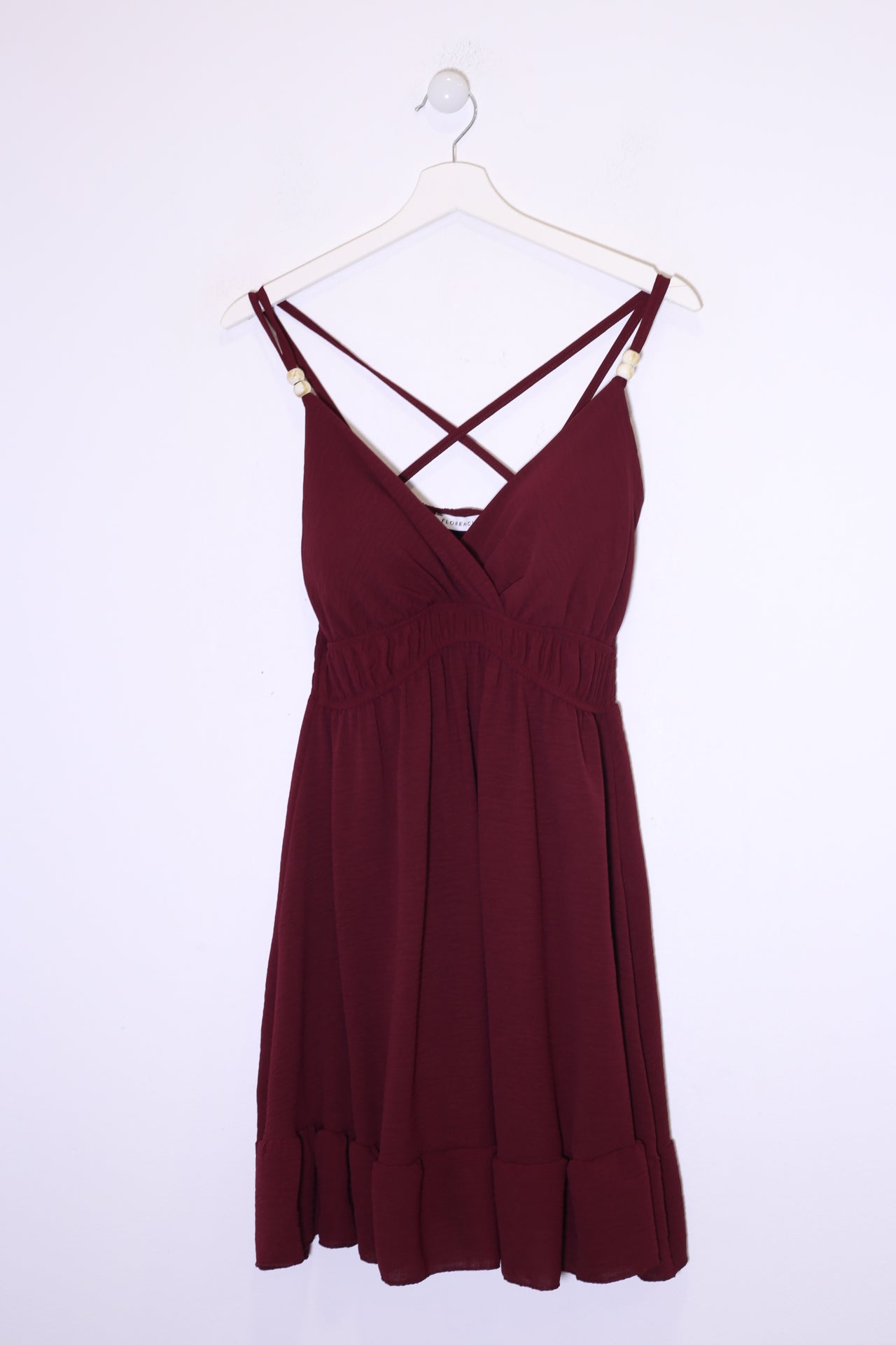 Vestido abalorios fluido corto
