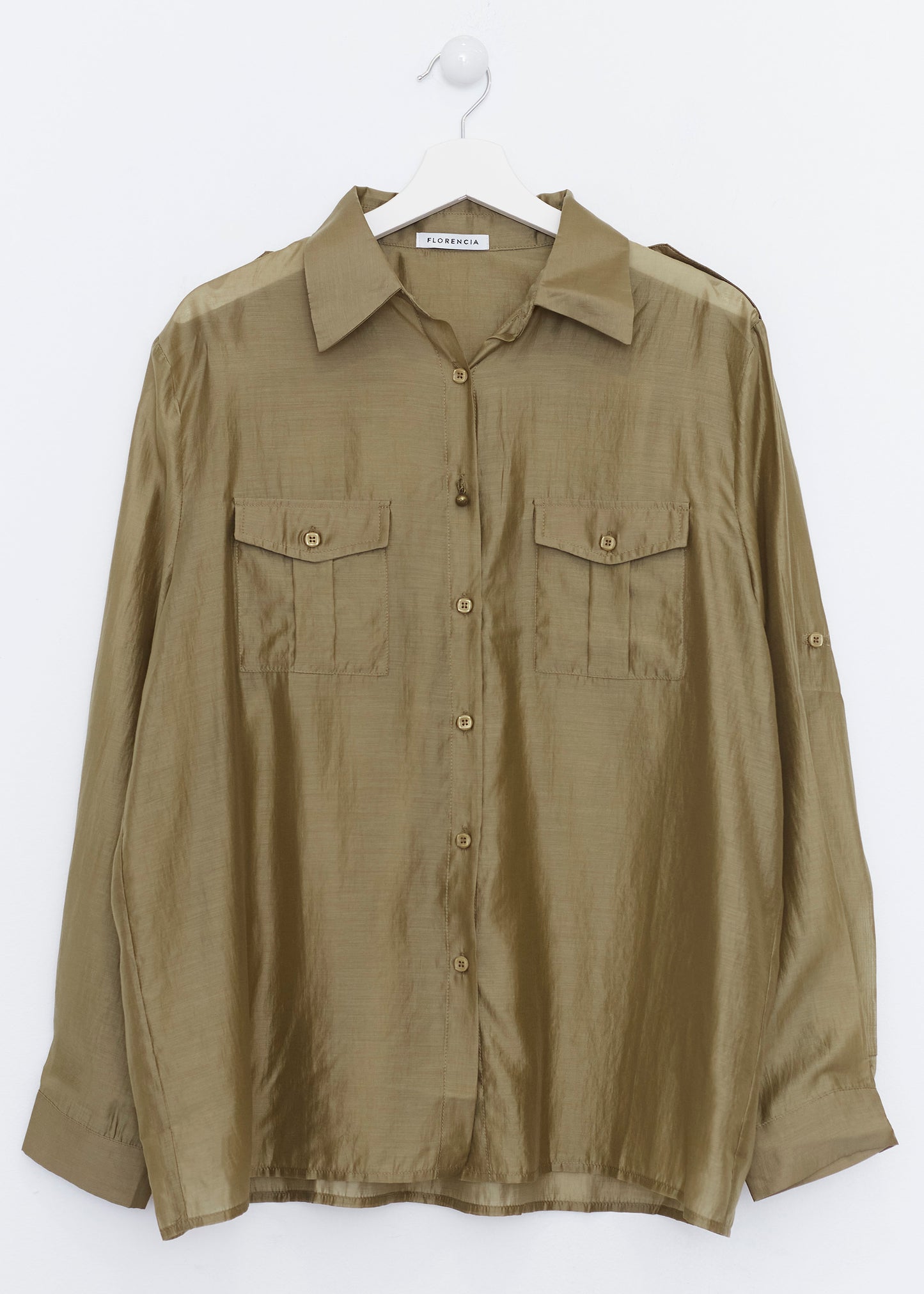 Organza shirt with pockets