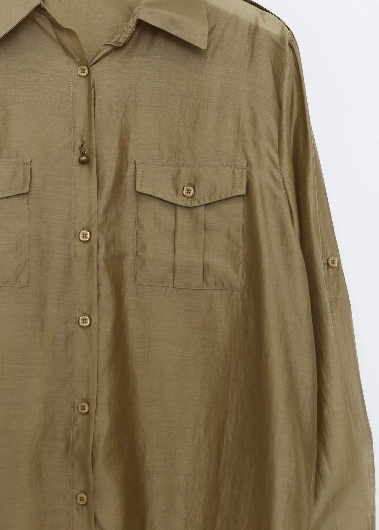 Organza shirt with pockets