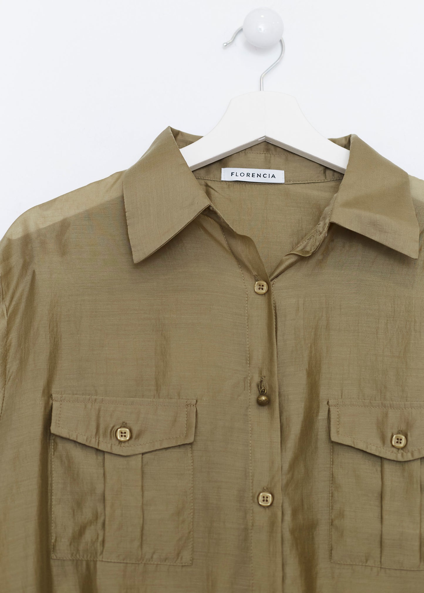 Organza shirt with pockets