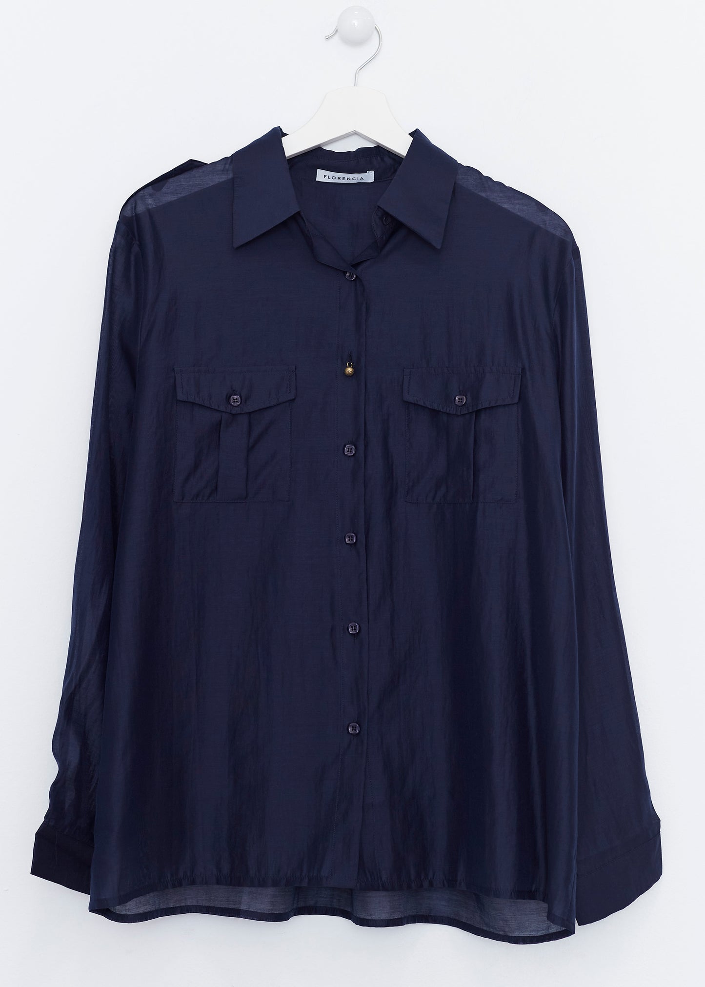 Organza shirt with pockets